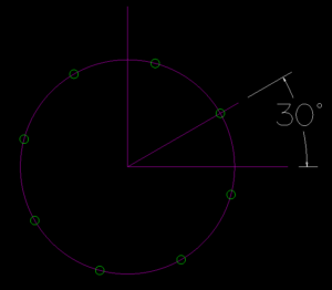 alphacam bolt hole circle angle example