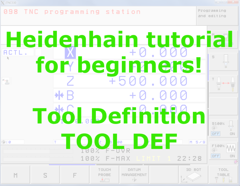Heidenhain Tool Definition [L:3] – Tutorial #1